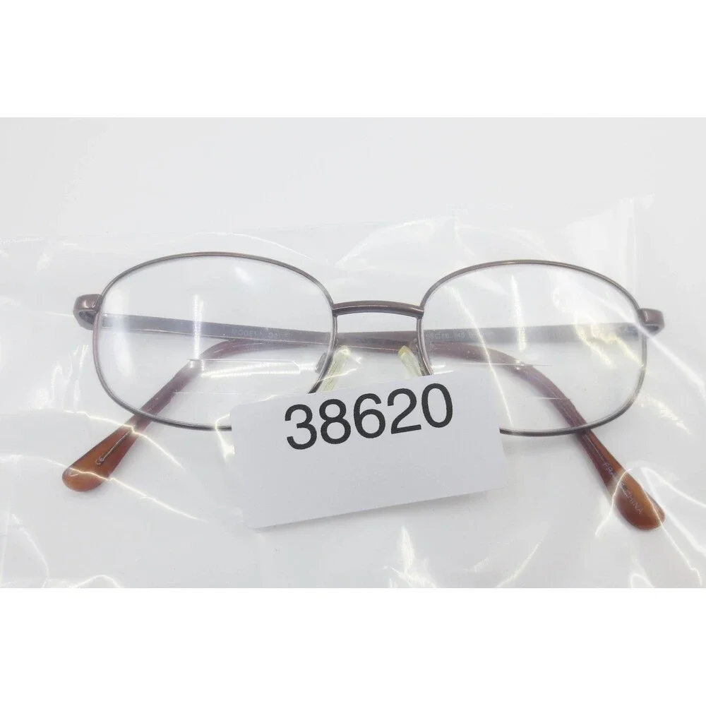 Modern Dave Eyeglasses Brown Oval Metal Frames 53-18-145 Full Rim Eyewear